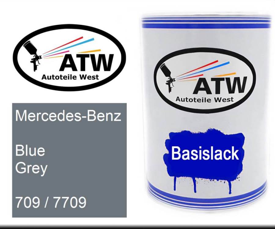 Mercedes-Benz, Blue Grey, 709 / 7709: 500ml Lackdose, von ATW Autoteile West.